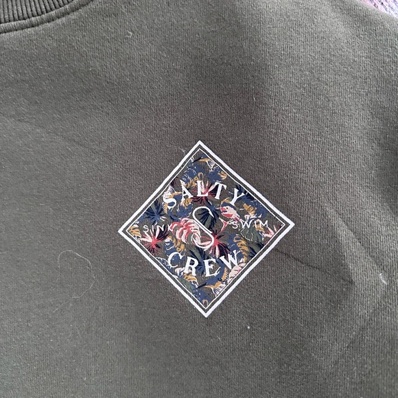 Men’s Salty Crew crewneck sweatshirt, olive green size medium - Picture 2 of 4